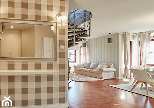 Apartament Wilanów 90 m2 - Duża jadalnia w salonie, styl tradycyjny - zdjęcie od http://martaczerkies.pl/