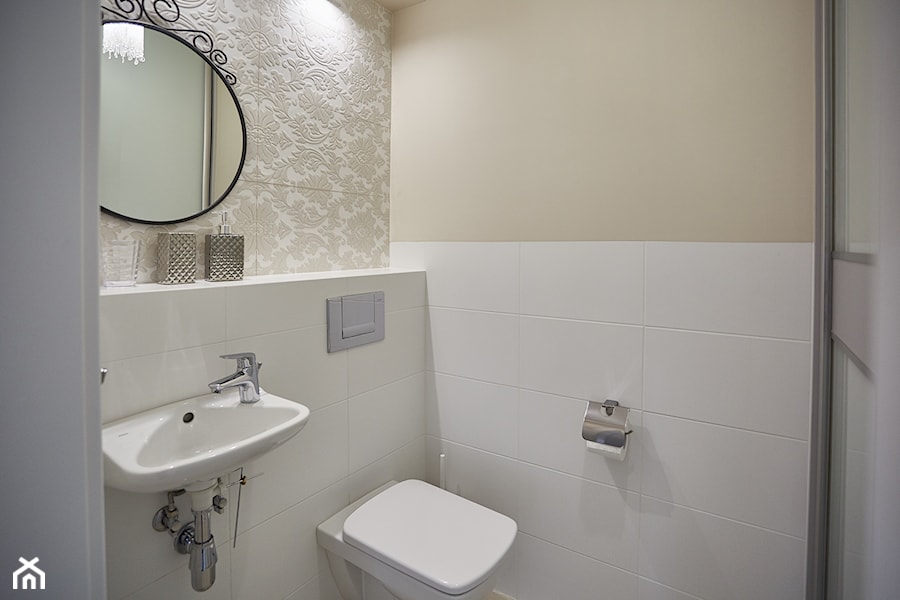 Apartament Wilanów 90 m2 - Mała bez okna łazienka, styl glamour - zdjęcie od http://martaczerkies.pl/