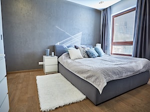 Apartament na Woli - Średnia szara sypialnia, styl nowoczesny - zdjęcie od http://martaczerkies.pl/