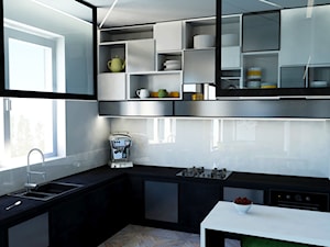 Kuchnia czarno-biała z akcentami kolorystycznymi - zdjęcie od Klaudyna Biel