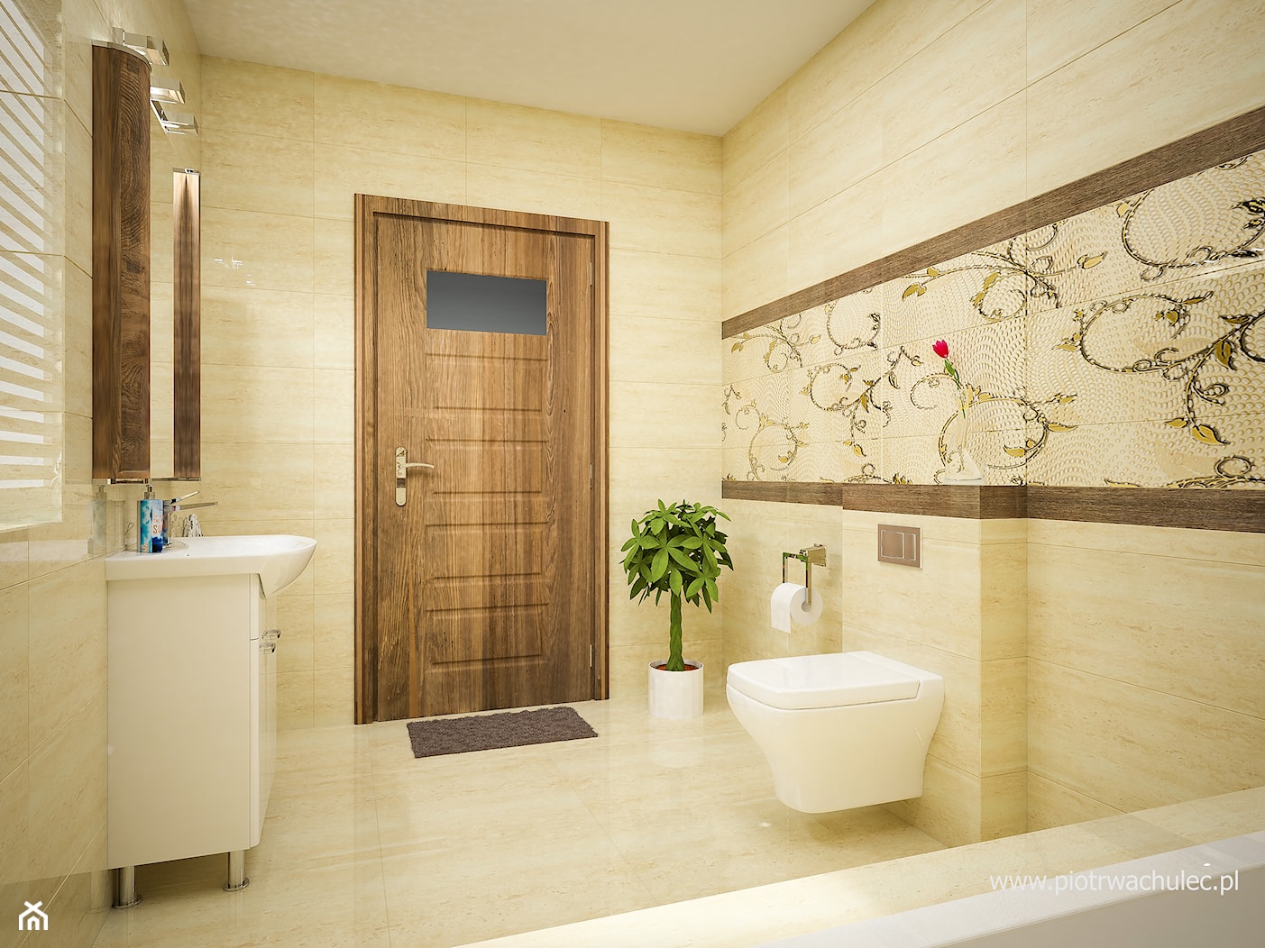 Średnia bez okna z lustrem łazienka, styl tradycyjny - zdjęcie od 3d@piotrwachulec.pl - Homebook