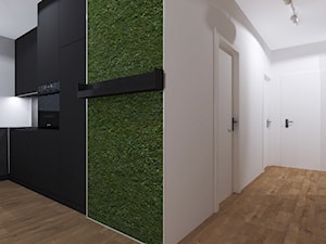 Mieszkanie dla młodych - Średnia otwarta z salonem biała szara z zabudowaną lodówką kuchnia w kształcie litery l, styl nowoczesny - zdjęcie od Patrycja Siewiera