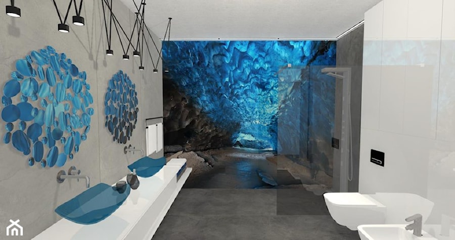 Łazienka z motywem jaskinii lodowej - zdjęcie od MyDizajn