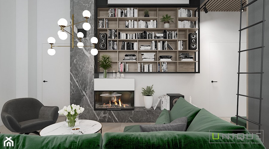 Mieszkanie w Łodzi - Salon, styl nowoczesny - zdjęcie od UNIQUE INTERIOR DESIGN