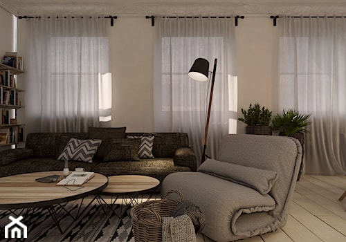 Mieszkanie w Łodzi - Średni biały salon, styl skandynawski - zdjęcie od UNIQUE INTERIOR DESIGN