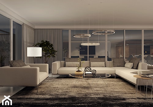 Apartament/ penthause - Średni biały salon, styl nowoczesny - zdjęcie od UNIQUE INTERIOR DESIGN