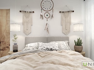 Mieszkanie z elementami w stylu BOHO - Średnia biała sypialnia - zdjęcie od UNIQUE INTERIOR DESIGN