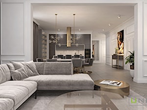 mieszkanie w Kamienicy - Średni biały salon, styl glamour - zdjęcie od UNIQUE INTERIOR DESIGN