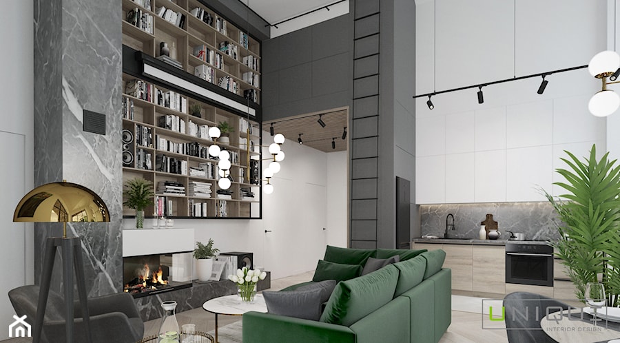 Mieszkanie w Łodzi - Salon, styl glamour - zdjęcie od UNIQUE INTERIOR DESIGN