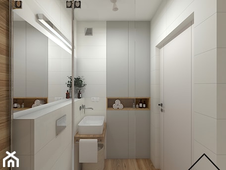 Aranżacje wnętrz - Łazienka: White&wood w łazience - Łazienka, styl nowoczesny - KRU design . Przeglądaj, dodawaj i zapisuj najlepsze zdjęcia, pomysły i inspiracje designerskie. W bazie mamy już prawie milion fotografii!