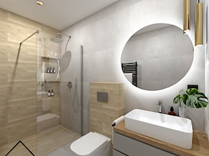 Minimalistyczna łazienka gościnna - Łazienka, styl nowoczesny - zdjęcie od KRU design