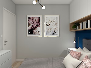 Nowoczesna sypialnia z granatowym akcentem - Sypialnia, styl nowoczesny - zdjęcie od KRU design