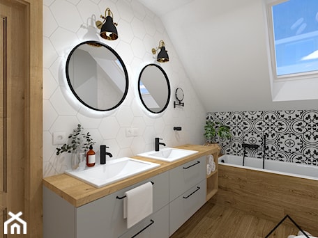 Aranżacje wnętrz - Łazienka: Hexagon & patchwork w łazience - Łazienka, styl skandynawski - KRU design . Przeglądaj, dodawaj i zapisuj najlepsze zdjęcia, pomysły i inspiracje designerskie. W bazie mamy już prawie milion fotografii!
