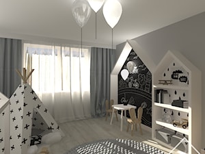 Pokój dziecięcy - Średni szary pokój dziecka dla dziecka dla chłopca dla dziewczynki, styl skandynawski - zdjęcie od KRU design