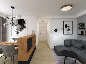 Antracyt w mieszkaniu - Salon, styl minimalistyczny - zdjęcie od KRU design