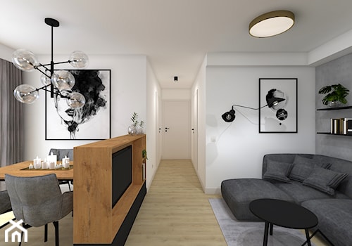 Antracyt w mieszkaniu - Salon, styl minimalistyczny - zdjęcie od KRU design