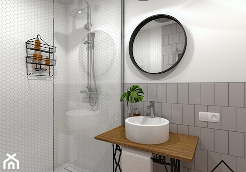 Łazienka gościnna - Mała bez okna łazienka, styl skandynawski - zdjęcie od KRU design