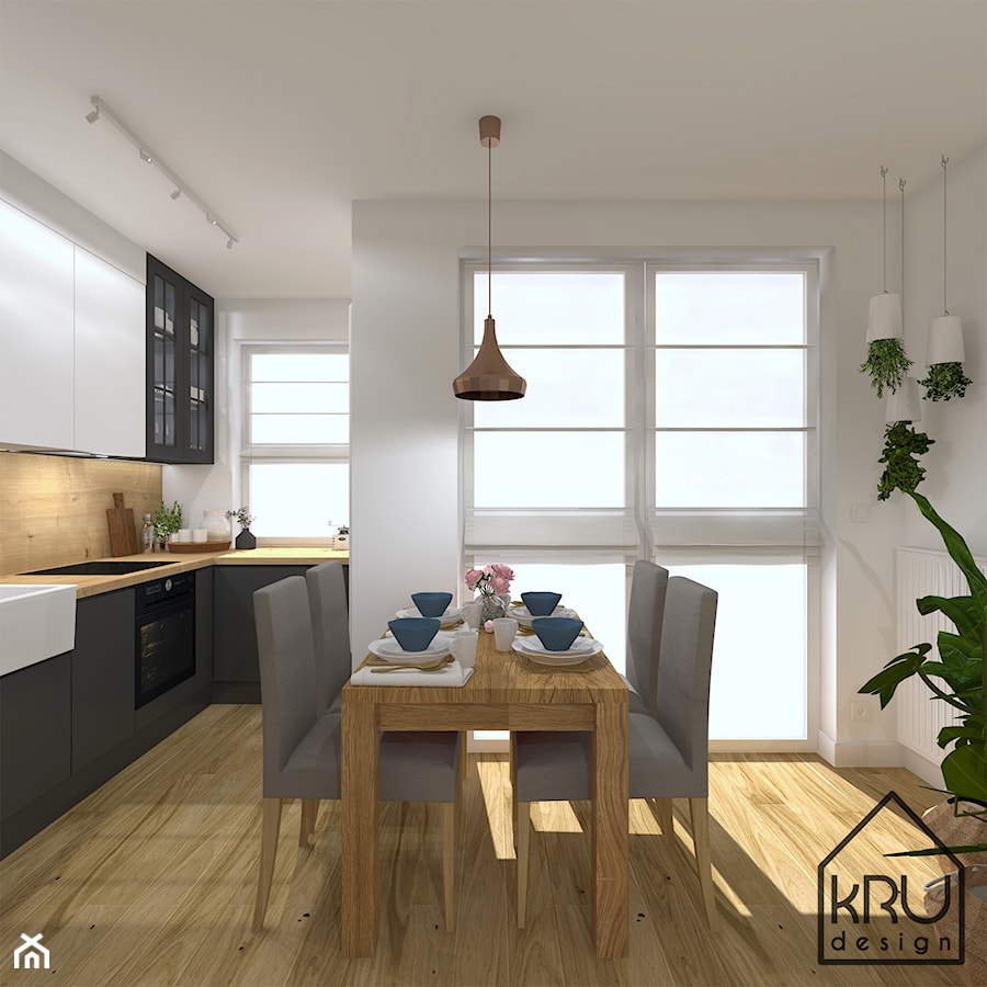 Antracyt w kuchni - Kuchnia, styl nowoczesny - zdjęcie od KRU design