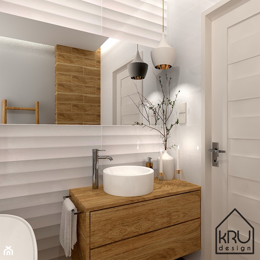 Łazienka z wanną wolnostojącą - zdjęcie od KRU design