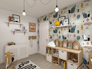 Pokój dziecięcy z tapetą - Pokój dziecka, styl skandynawski - zdjęcie od KRU design