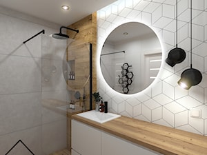 Białe romby w łazience - Łazienka, styl nowoczesny - zdjęcie od KRU design