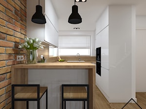 Cegła, drewno i beton - Kuchnia, styl nowoczesny - zdjęcie od KRU design