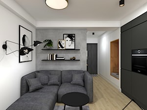 Antracyt w mieszkaniu - Salon, styl nowoczesny - zdjęcie od KRU design