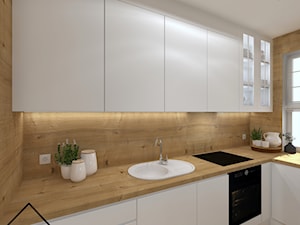 White&wood projekt kuchni - Kuchnia, styl nowoczesny - zdjęcie od KRU design