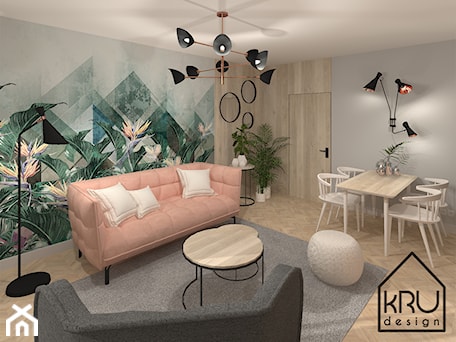 Aranżacje wnętrz - Salon: Salon - Mały szary salon z jadalnią - KRU design . Przeglądaj, dodawaj i zapisuj najlepsze zdjęcia, pomysły i inspiracje designerskie. W bazie mamy już prawie milion fotografii!