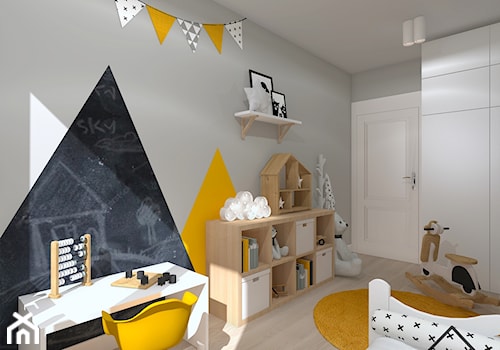 Pokój 2-latka - Średni szary pokój dziecka dla dziecka dla chłopca dla dziewczynki, styl skandynawski - zdjęcie od KRU design