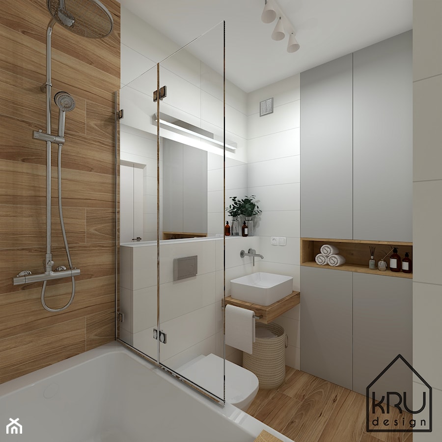 White&wood w łazience - Łazienka, styl skandynawski - zdjęcie od KRU design
