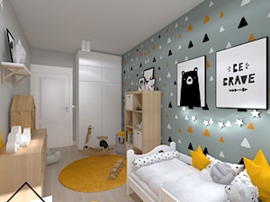 Pokój 2-latka - Średni szary pokój dziecka dla dziecka dla dziewczynki, styl skandynawski - zdjęcie od KRU design