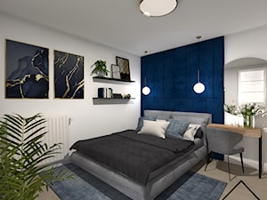 Ściana tapicerowana w sypialni - zdjęcie od KRU design