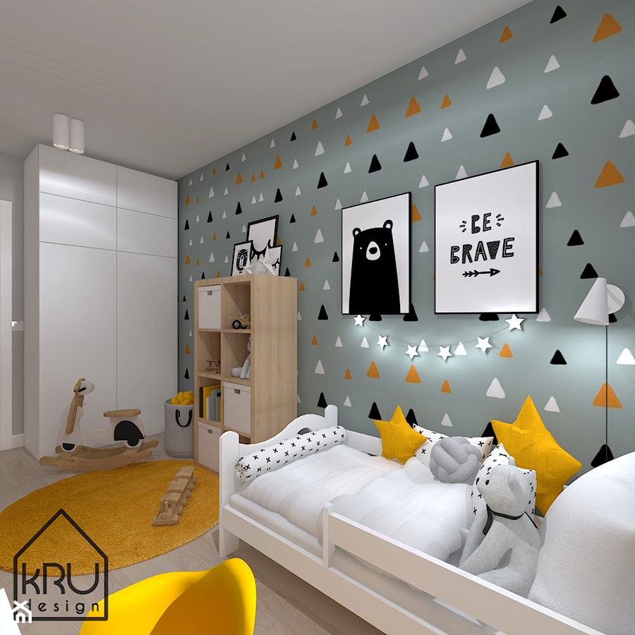 Pokój 2-latka - Średni szary pokój dziecka dla dziecka dla chłopca, styl skandynawski - zdjęcie od KRU design