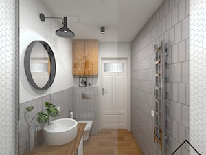 Łazienka gościnna - Średnia bez okna z punktowym oświetleniem łazienka, styl skandynawski - zdjęcie od KRU design