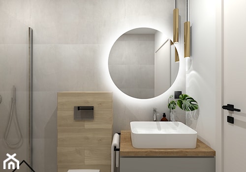 Minimalistyczna łazienka gościnna - Łazienka, styl minimalistyczny - zdjęcie od KRU design