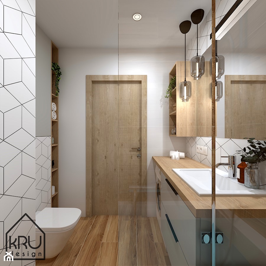 Rombus White w łazience - Łazienka, styl nowoczesny - zdjęcie od KRU design