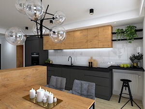 Antracyt w mieszkaniu - Kuchnia, styl nowoczesny - zdjęcie od KRU design