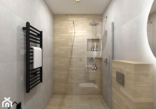 Minimalistyczna łazienka gościnna - Łazienka, styl skandynawski - zdjęcie od KRU design