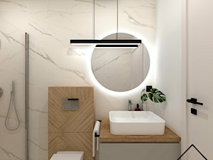 Biały marmur w łazience - Łazienka, styl nowoczesny - zdjęcie od KRU design