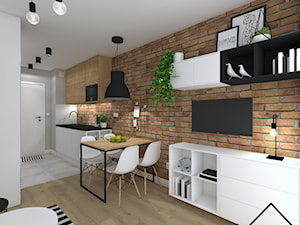 Mikroapartament - Salon, styl skandynawski - zdjęcie od KRU design