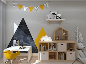 Pokój 2-latka - Średni szary pokój dziecka dla dziecka dla chłopca dla dziewczynki, styl skandynawski - zdjęcie od KRU design