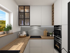Biała kuchnia z loftowym sznytem - Kuchnia, styl nowoczesny - zdjęcie od KRU design