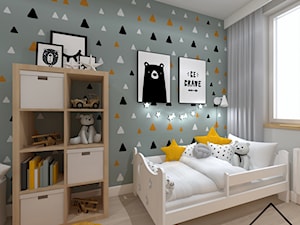 Pokój 2-latka - Mały szary pokój dziecka dla dziecka dla chłopca dla dziewczynki, styl skandynawski - zdjęcie od KRU design