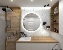 Białe romby w łazience - Łazienka, styl nowoczesny - zdjęcie od KRU design - Homebook
