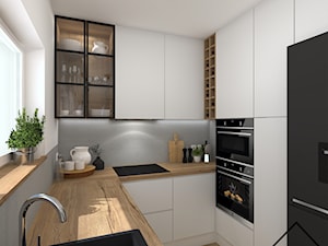 Biała kuchnia z loftowym sznytem - Kuchnia, styl skandynawski - zdjęcie od KRU design