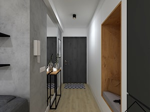 Antracyt w mieszkaniu - Hol / przedpokój, styl nowoczesny - zdjęcie od KRU design