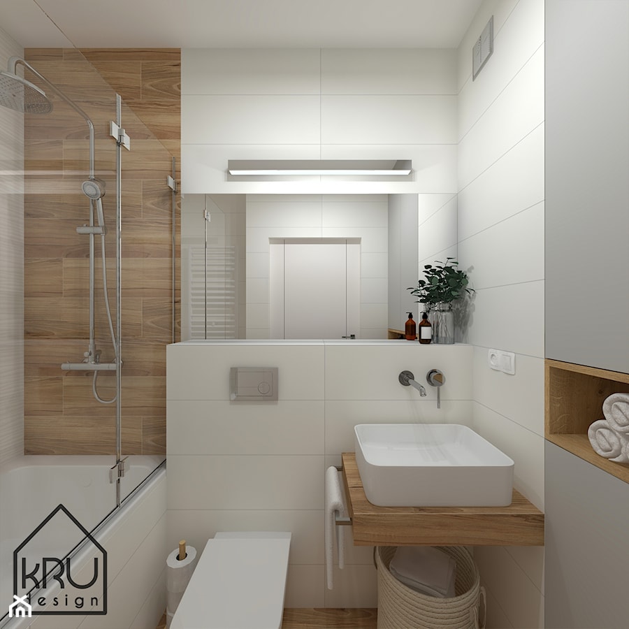 White&wood w łazience - Łazienka, styl nowoczesny - zdjęcie od KRU design