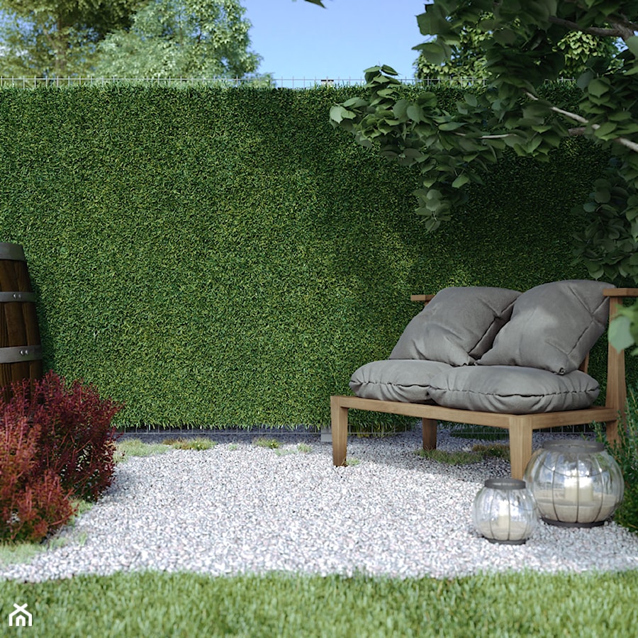 Mały ogród w stylu skandynawskim za domem, styl glamour - zdjęcie od domondo.pl