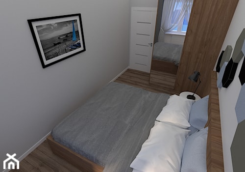 Sypialnia - Średnia biała szara sypialnia, styl nowoczesny - zdjęcie od MILARTO